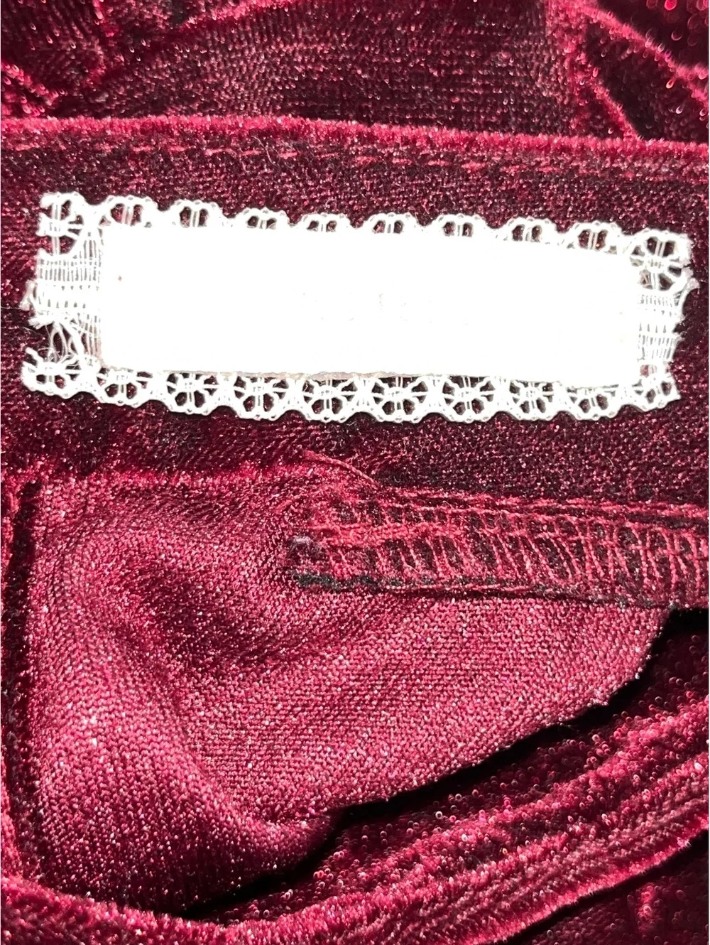 Vintage Girls' Burgundy Velvet Long Sleeve Dress